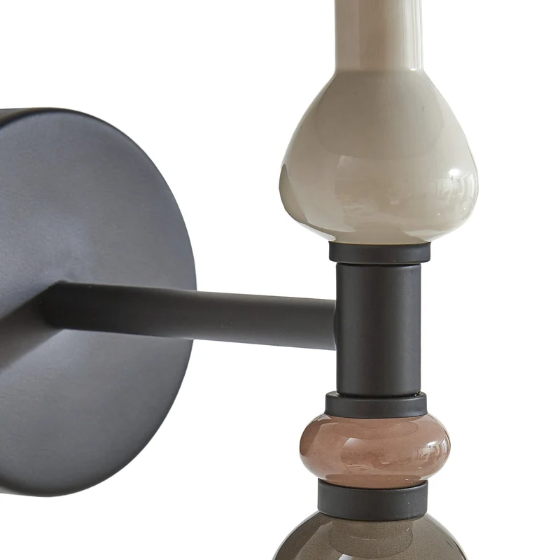 B-Ware Lindby Wandleuchte Haldorin, grau/schwarz Textil 58 cm Wandlampe Lampe Leuchte