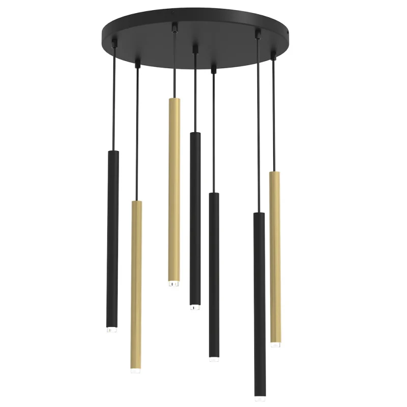 B-Ware Milagro Hängeleuchte Pendelleuchte Monza schwarz gold 7-flammig G9 LED Metall