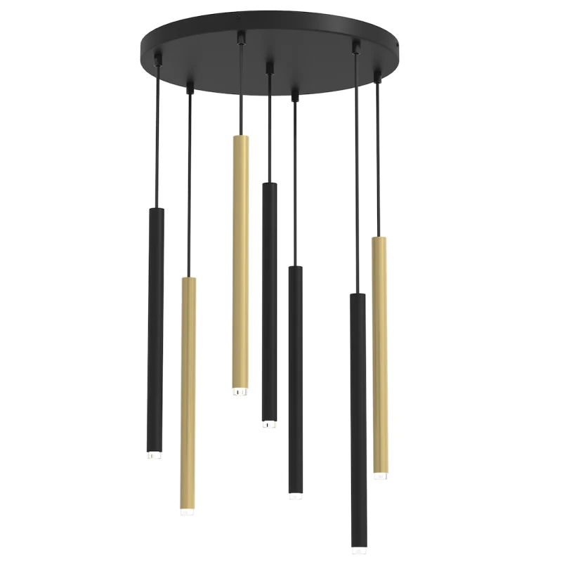 B-Ware Milagro Hängeleuchte Pendelleuchte Monza schwarz gold 7-flammig G9 LED Metall