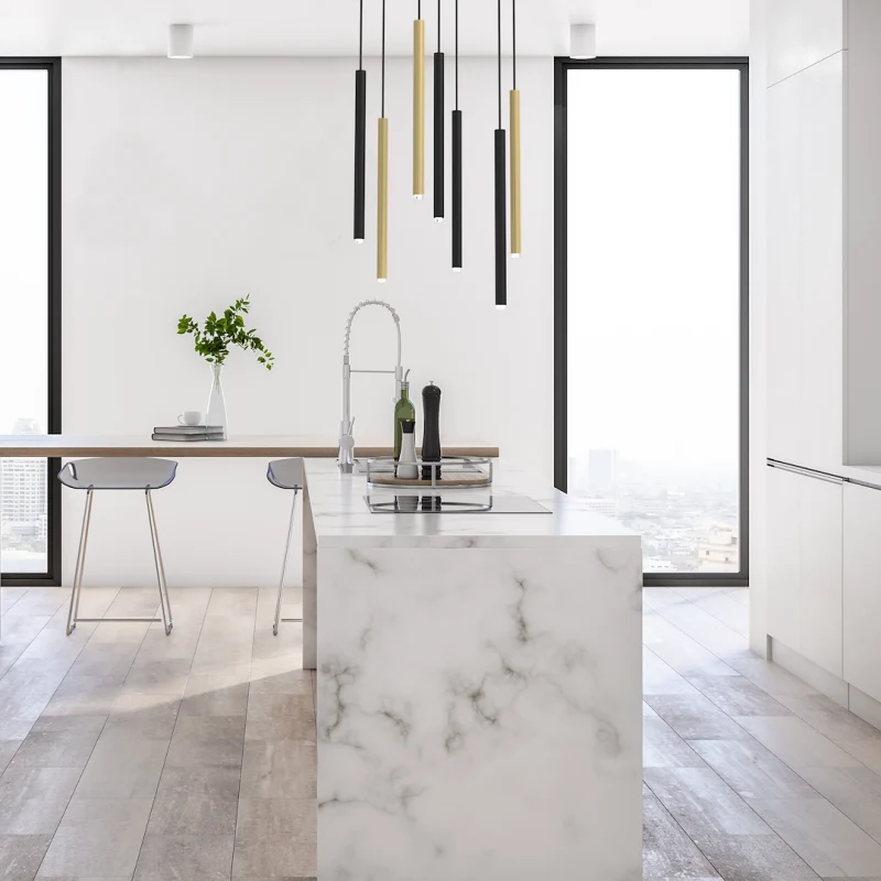 B-Ware Milagro Hängeleuchte Pendelleuchte Monza schwarz gold 7-flammig G9 LED Metall
