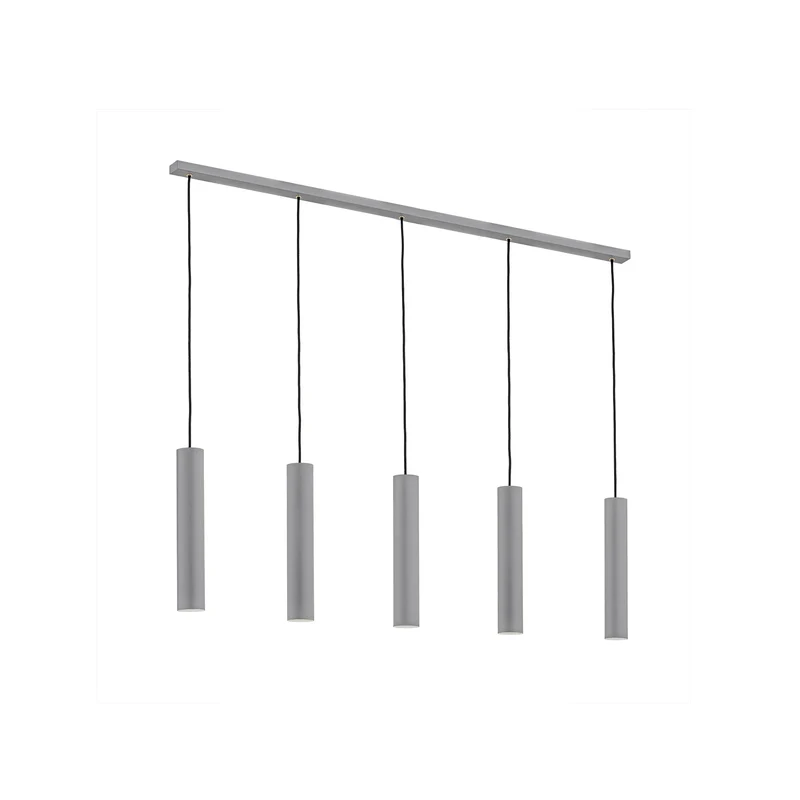 B-Ware Hängeleuchte Brenta Pendelleuchte grau Stahl GU10 LED Lampe 110 cm 5-flammig