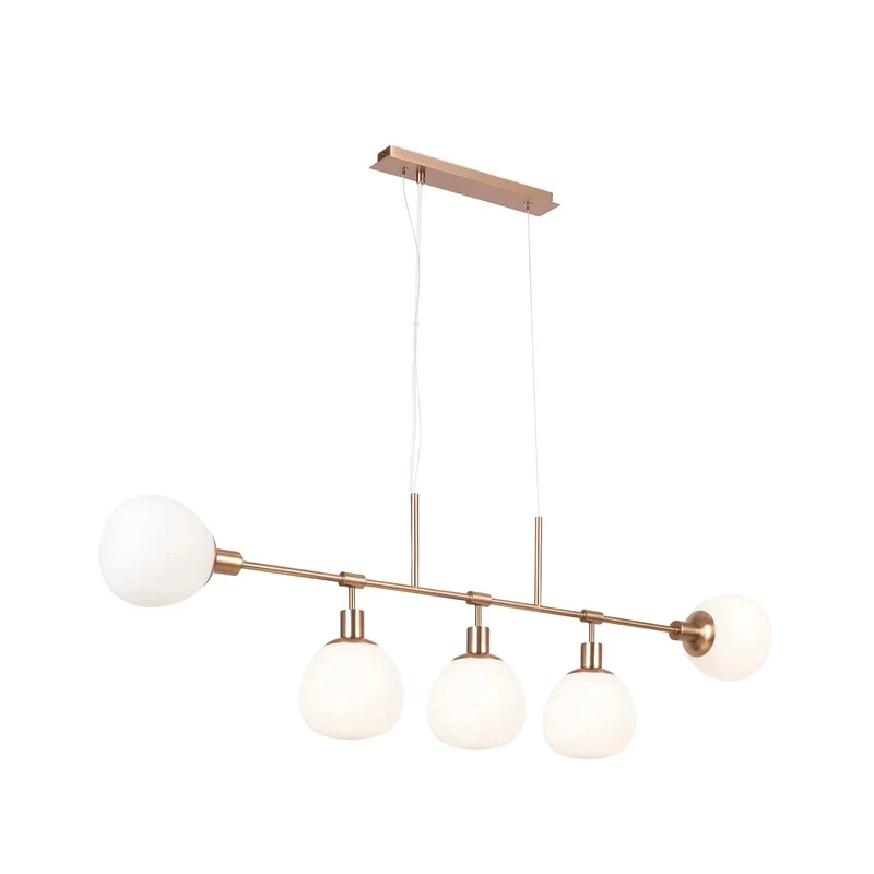 B-Ware Maytoni Hängelampe Pendelleuchte Glas Erich messing weiß 5-flammig E14 LED