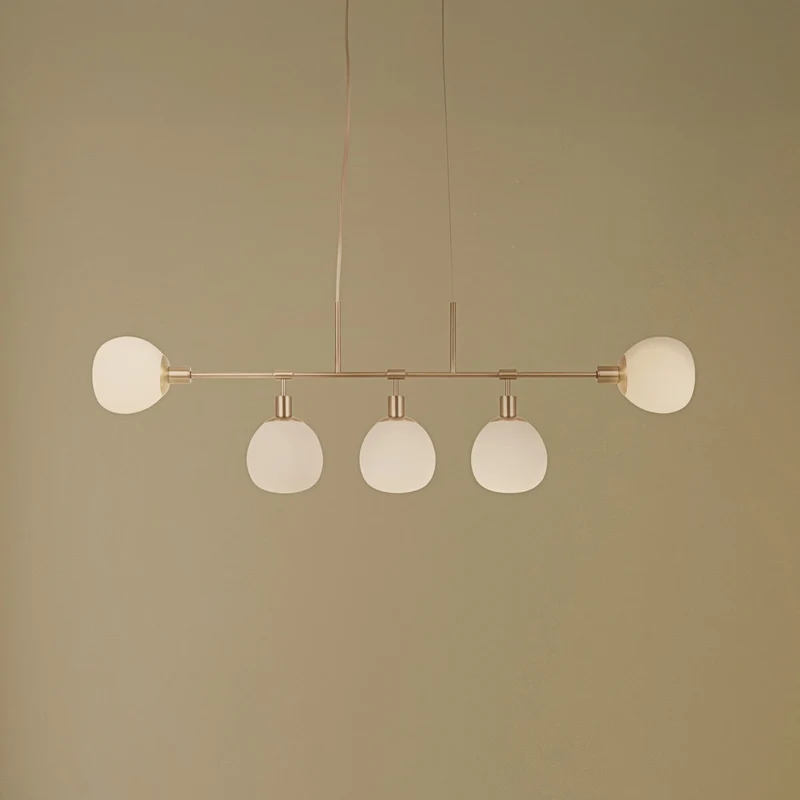 B-Ware Maytoni Hängelampe Pendelleuchte Glas Erich messing weiß 5-flammig E14 LED