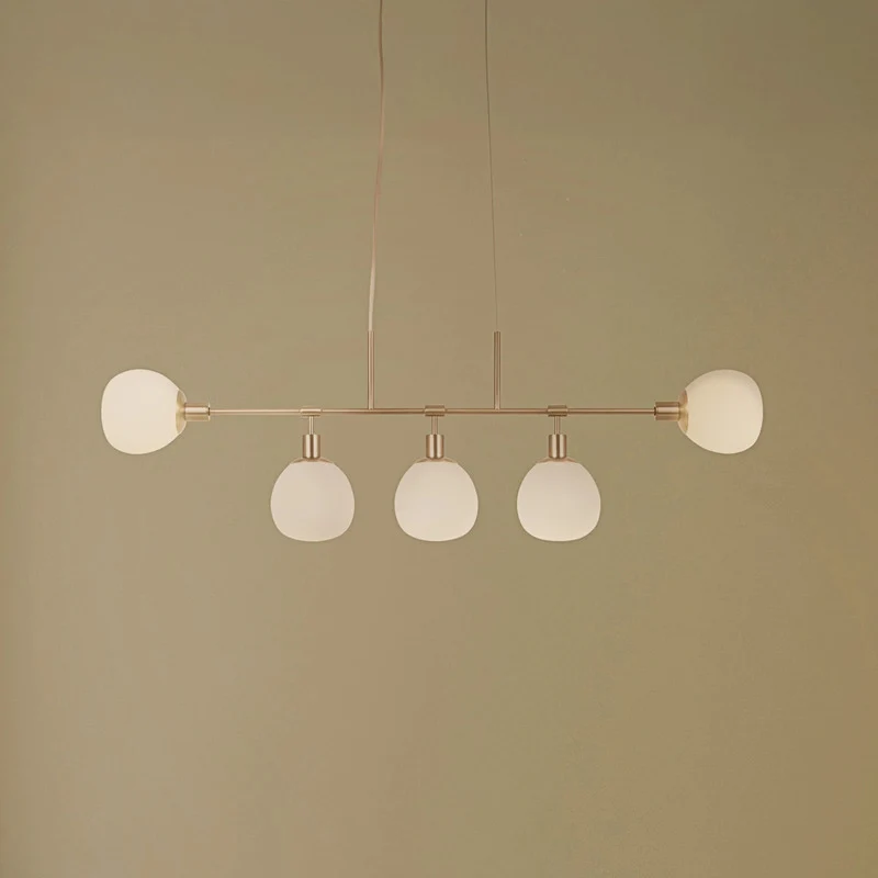 B-Ware Maytoni Hängelampe Pendelleuchte Glas Erich messing weiß 5-flammig E14 LED