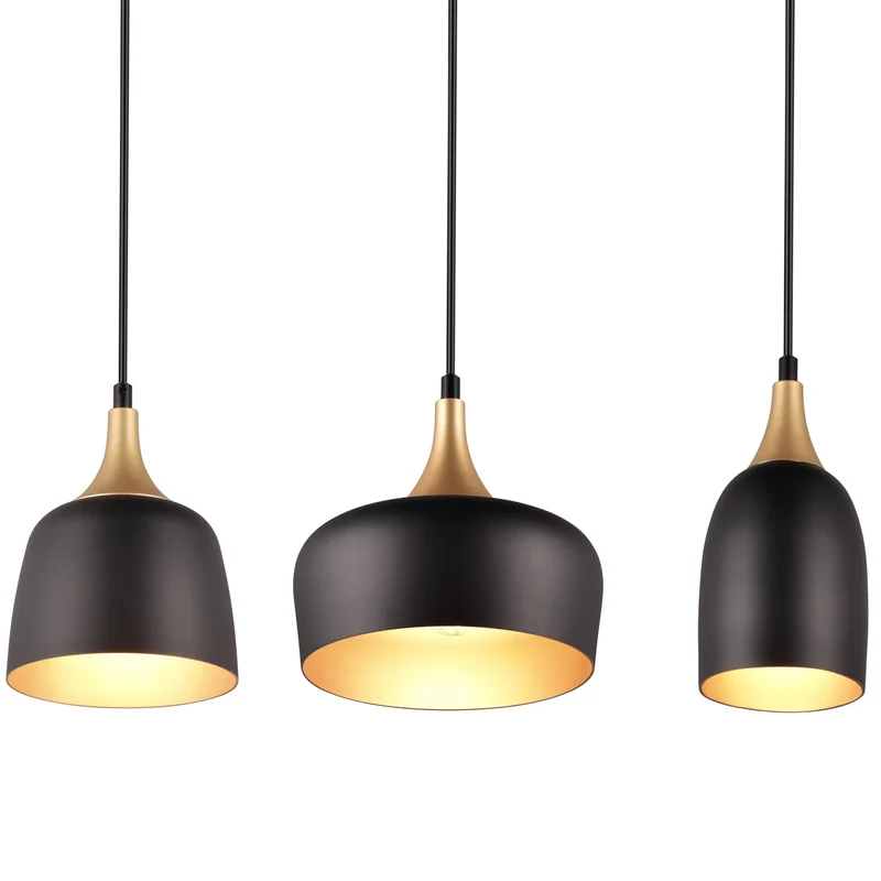 B-Ware Trio Lighting Hängeleuchte Pendelleuchte Chiraz schwarz gold Metall dreiflammig