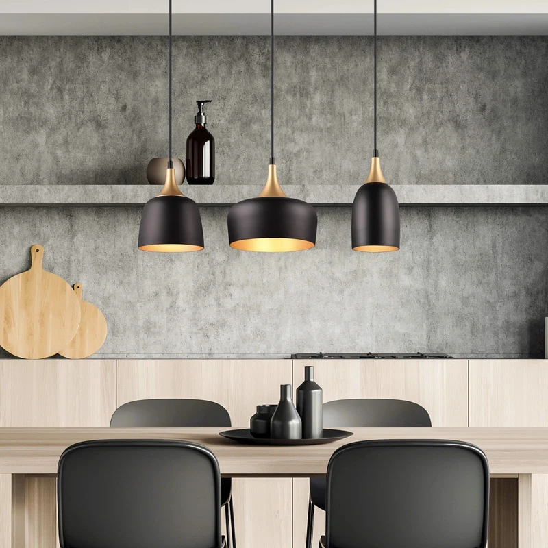 B-Ware Trio Lighting Hängeleuchte Pendelleuchte Chiraz schwarz gold Metall dreiflammig
