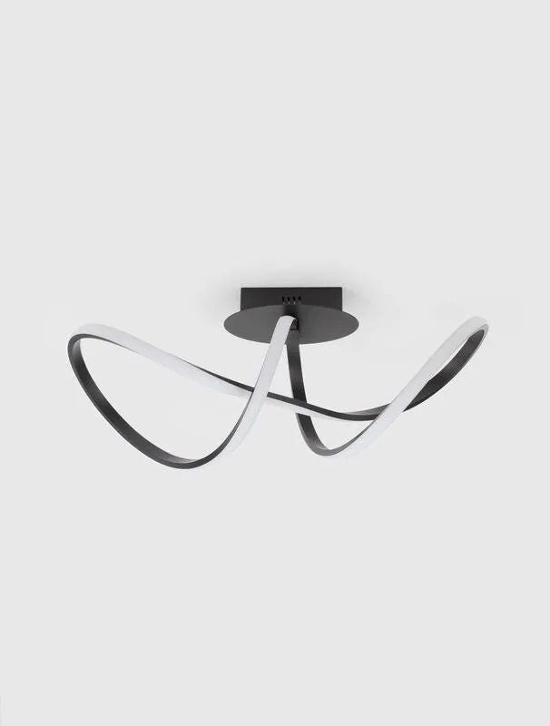 B-Ware Nova Luce Deckenleuchte Deckenlampe LED AMARA Schwarz Warmweiß Aluminium 23 W