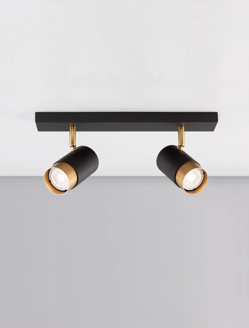 B-Ware Nova Luce Deckenleuchte Deckenlampe POGNO Spot Strahler GU10 LED Schwarz dimmbar