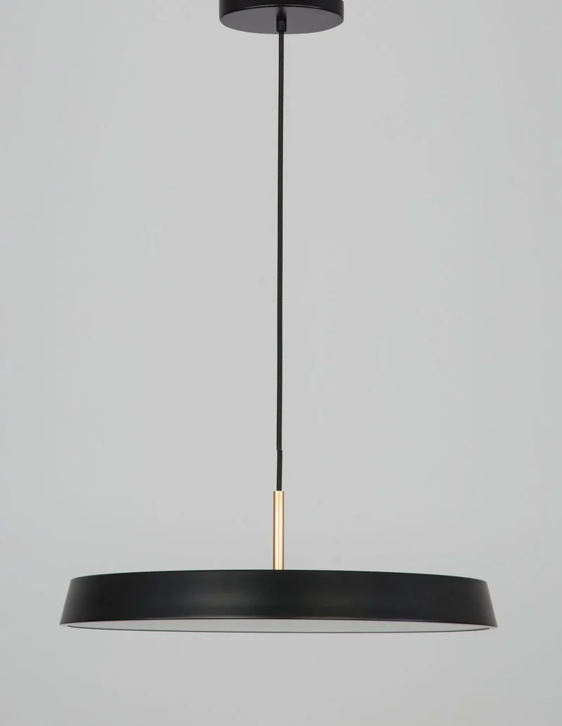 B-Ware Nova Luce Pendelleuchte Hängeleuchte VETRO LED Schwarz Warmweiß 120x50 cm 35 W