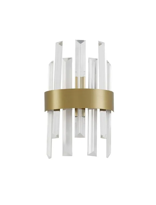 B-Ware Nova Luce Wandleuchte Wandlampe CROWN Satin G9 LED dimmbar 30 cm Kristallglas