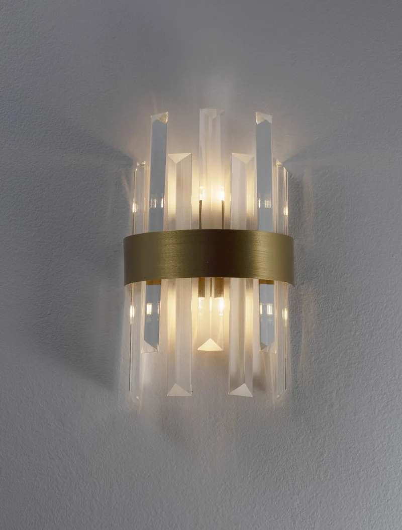 B-Ware Nova Luce Wandleuchte Wandlampe CROWN Satin G9 LED dimmbar 30 cm Kristallglas