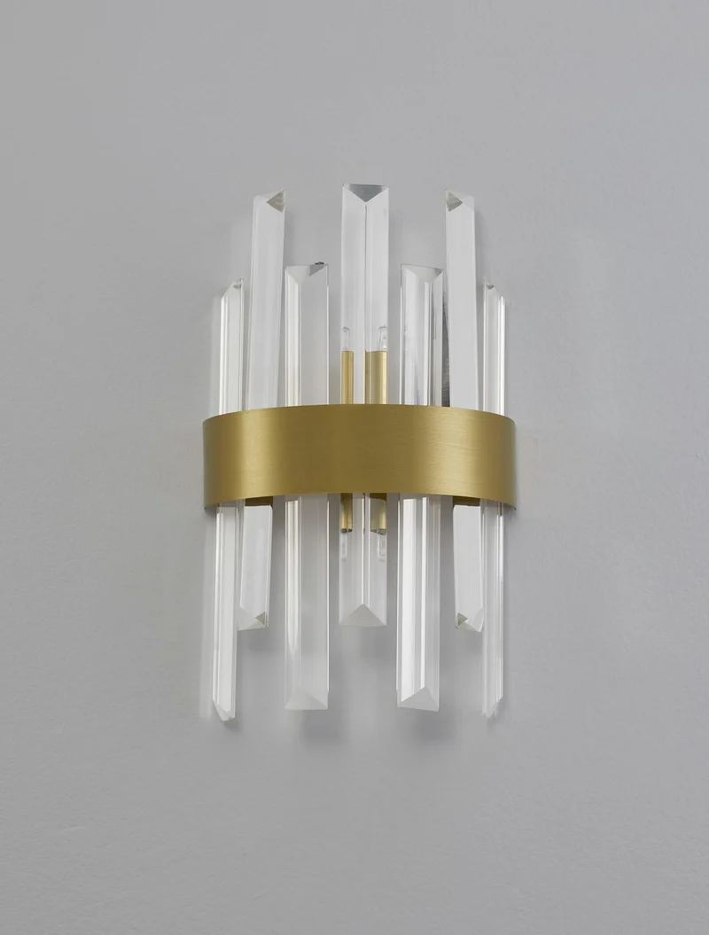 B-Ware Nova Luce Wandleuchte Wandlampe CROWN Satin G9 LED dimmbar 30 cm Kristallglas