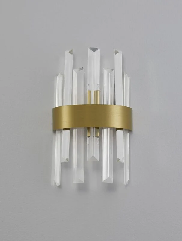 B-Ware Nova Luce Wandleuchte Wandlampe CROWN Satin G9 LED dimmbar 30 cm Kristallglas