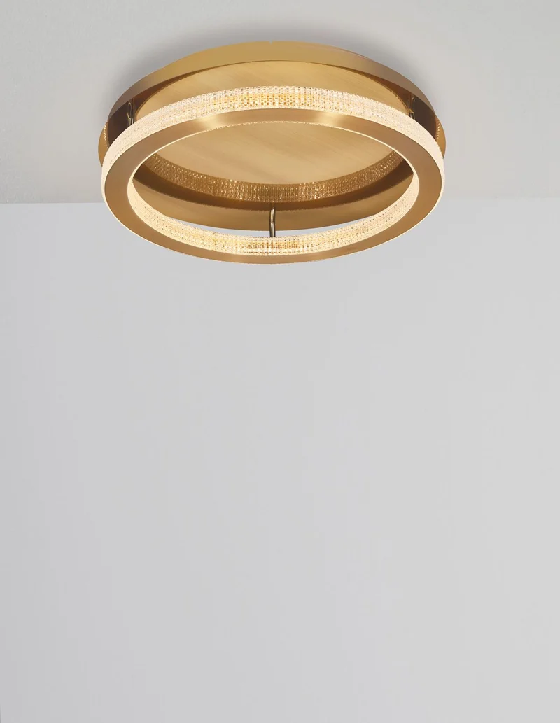 B-Ware Nova Luce Deckenleuchte Deckenlampe LED FIORE Gold Warmweiß dimmbar Kristall