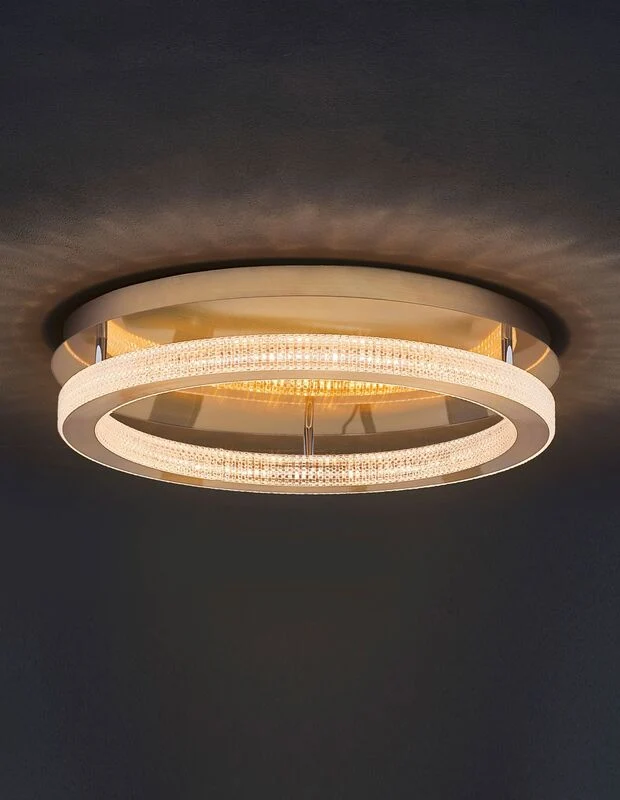 B-Ware Nova Luce Deckenleuchte Deckenlampe LED FIORE Gold Warmweiß dimmbar Kristall