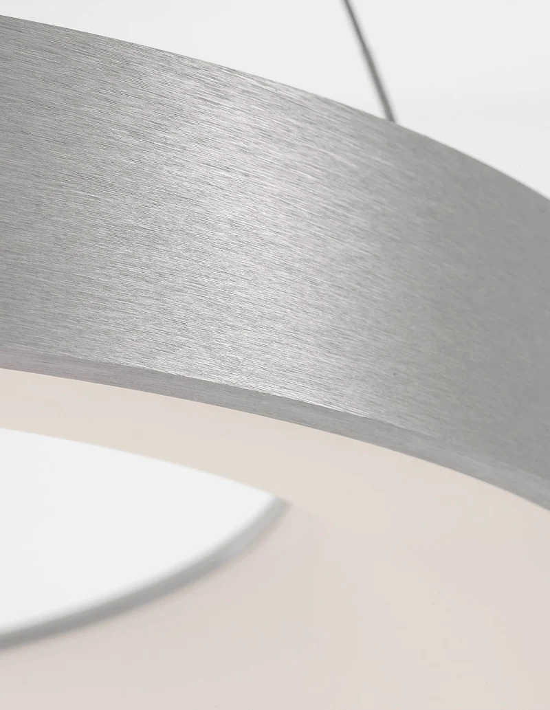 B-Ware Nova Luce Pendelleuchte Hängeleuchte LED RANDO THIN Silber Warmweiß dimmbar 60cm