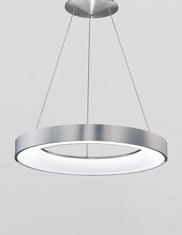 B-Ware Nova Luce Pendelleuchte Hängeleuchte LED RANDO THIN Silber Warmweiß dimmbar 60cm
