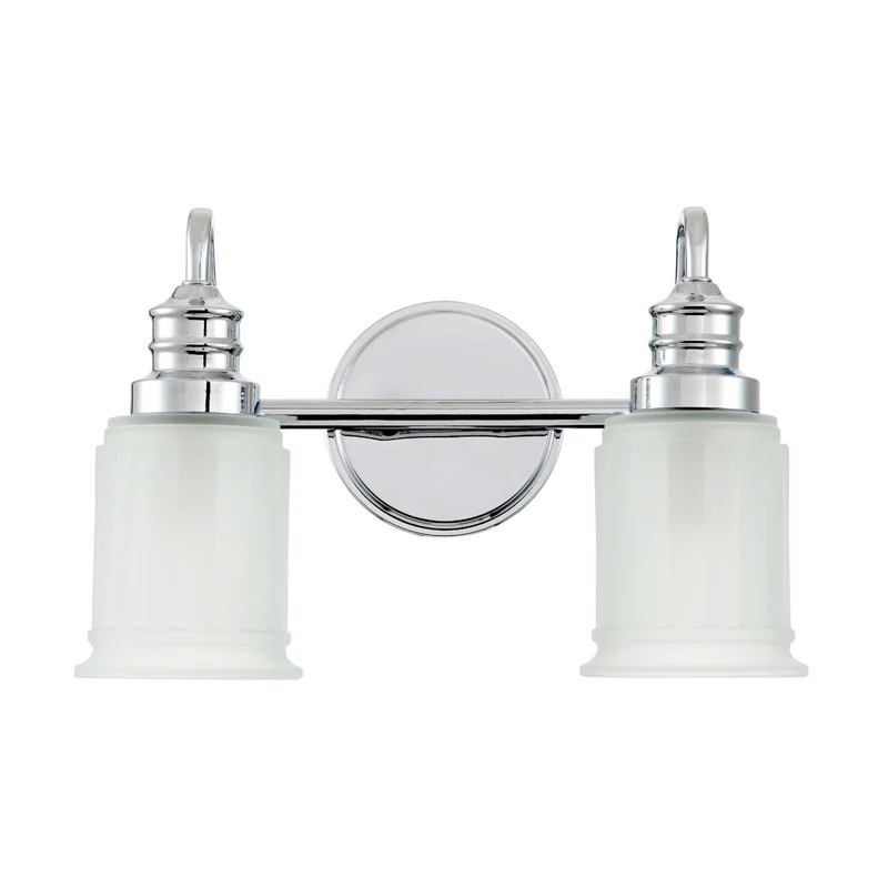 B-Ware Quoizel Wandleuchte Wandlampe Swell Spiegel chrom poliert Glas weiß G9 LED IP44