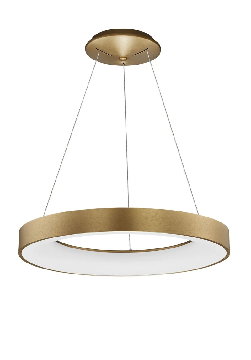 B-Ware Nova Luce Pendelleuchte Hängeleuchte LED RANDO THIN Gold Warmweiß dimmbar 60 cm