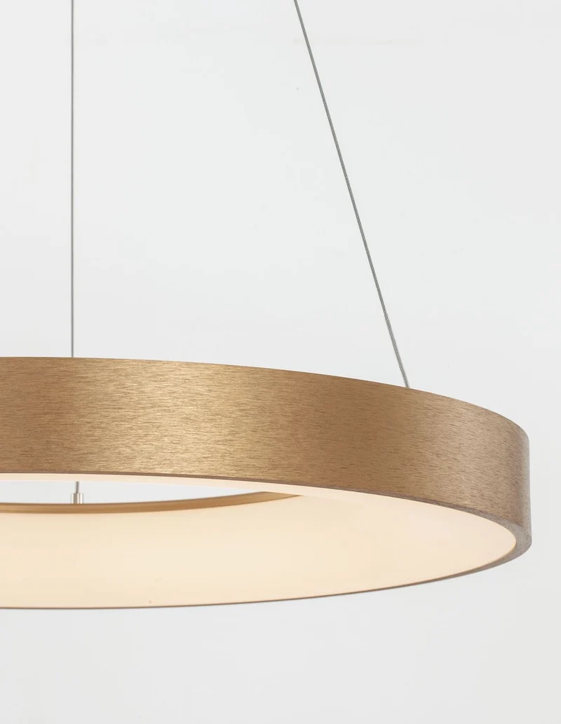 B-Ware Nova Luce Pendelleuchte Hängeleuchte LED RANDO THIN Gold Warmweiß dimmbar 60 cm
