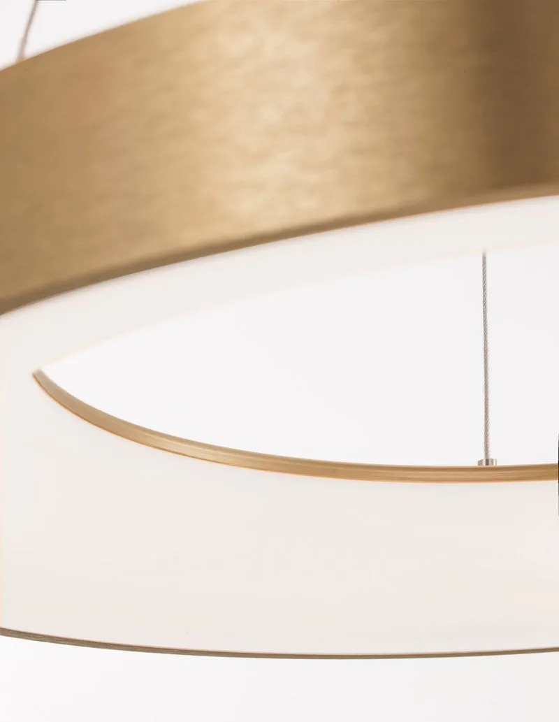 B-Ware Nova Luce Pendelleuchte Hängeleuchte LED RANDO THIN Gold Warmweiß dimmbar 60 cm