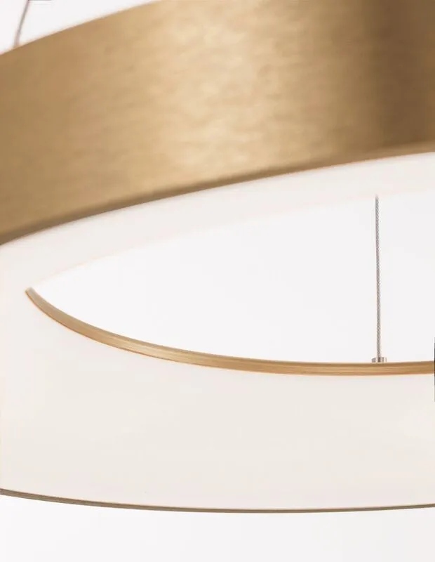 B-Ware Nova Luce Pendelleuchte Hängeleuchte LED RANDO THIN Gold Warmweiß dimmbar 60 cm