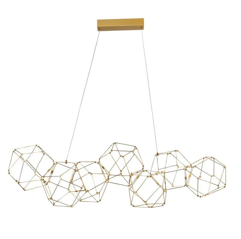 B-Ware Nova Luce Pendelleuchte Hängeleuchte NEBULA LED Gold Warmweiß 33,6 W 108 cm