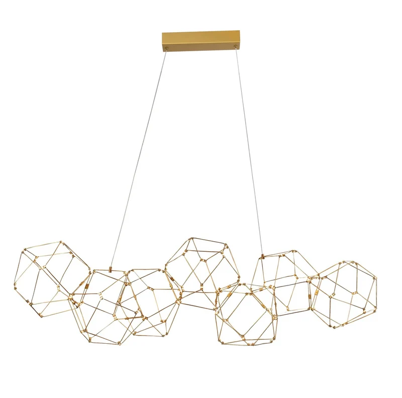 B-Ware Nova Luce Pendelleuchte Hängeleuchte NEBULA LED Gold Warmweiß 33,6 W 108 cm