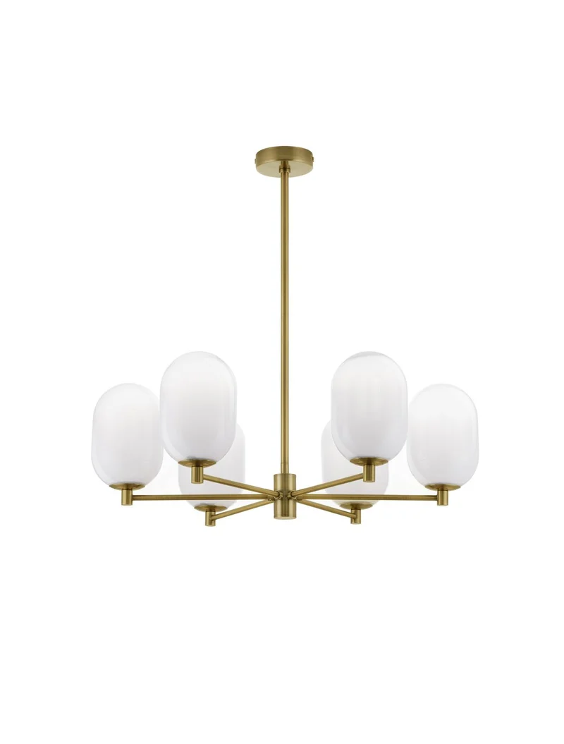 B-Ware Nova Luce Pendelleuchte Hängeleuchte BALOR G9 LED 6-fach Gold dimmbar Ø 65 cm