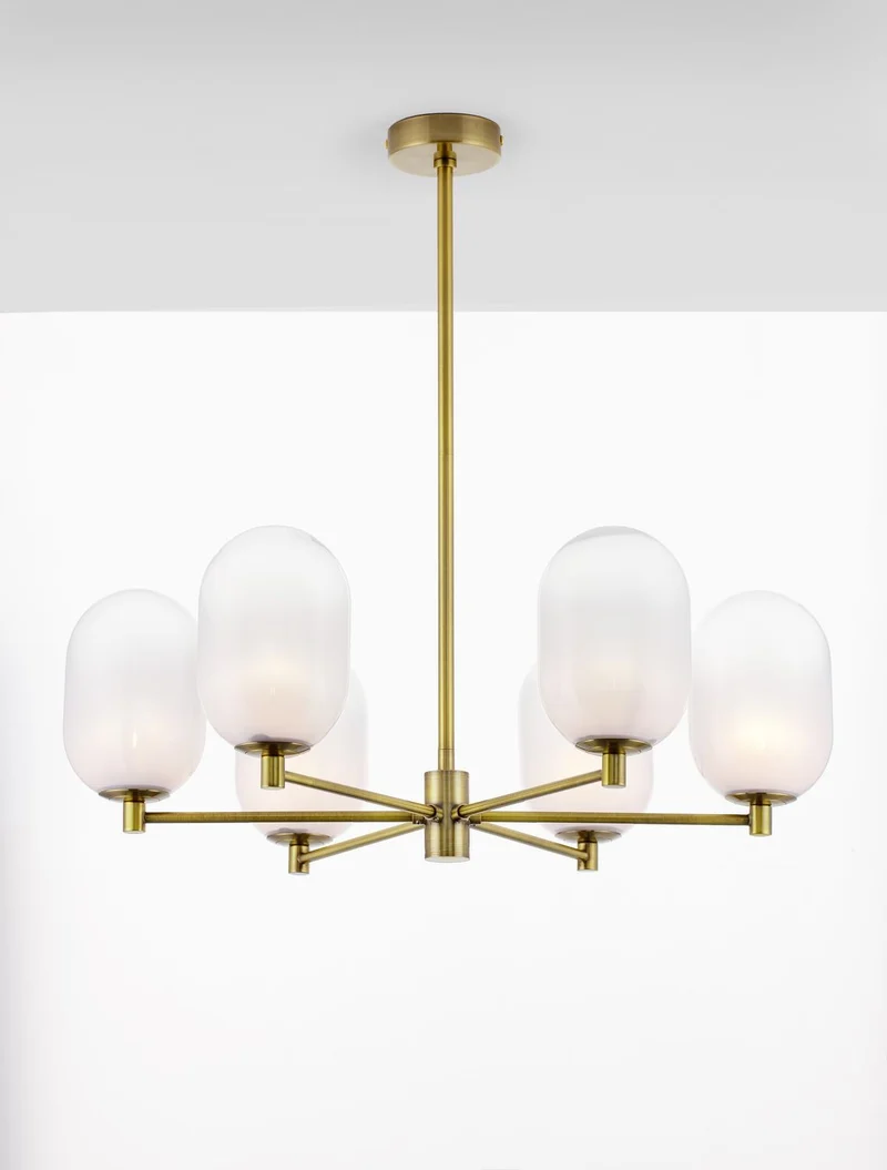 B-Ware Nova Luce Pendelleuchte Hängeleuchte BALOR G9 LED 6-fach Gold dimmbar Ø 65 cm