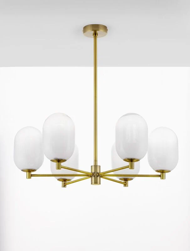 B-Ware Nova Luce Pendelleuchte Hängeleuchte BALOR G9 LED 6-fach Gold dimmbar Ø 65 cm