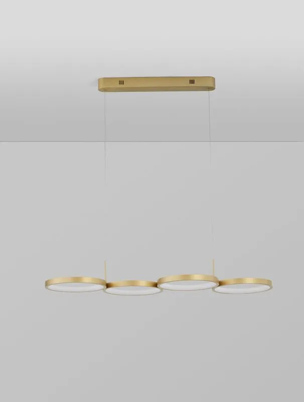 B-Ware Nova Luce Hängeleuchte Hängelampe MAGNUS LED Messing Warmweiß dimmbar 41 W Lampe