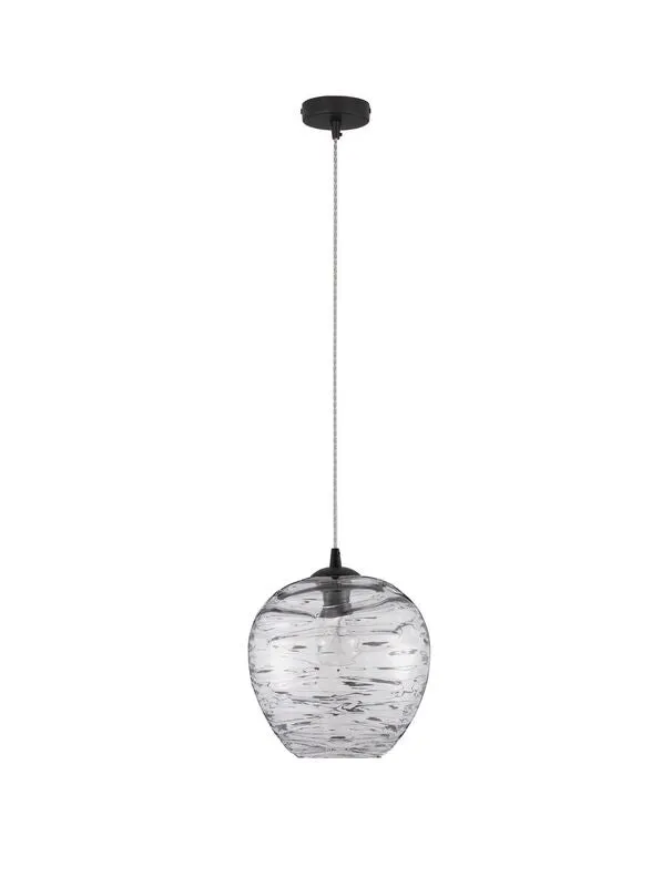B-Ware Nova Luce Pendelleuchte Hängeleuchte EVLEEN Schwarz Metall Glas E27 LED 120 cm
