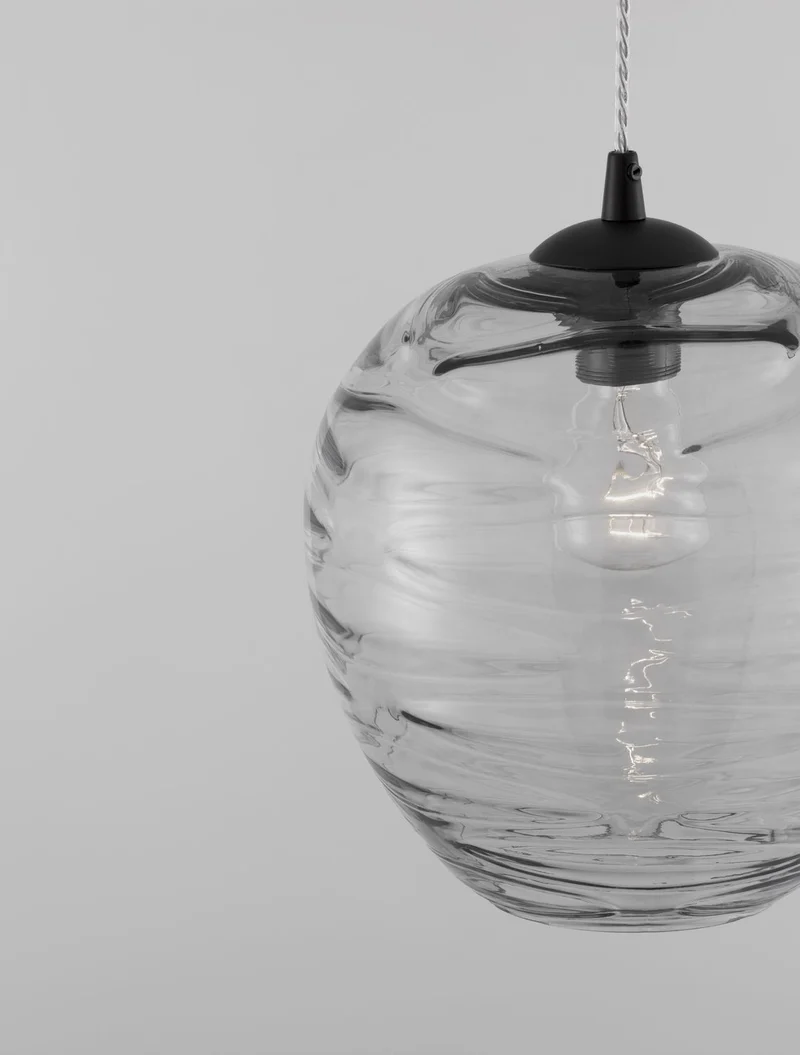 B-Ware Nova Luce Pendelleuchte Hängeleuchte EVLEEN Schwarz Metall Glas E27 LED 120 cm