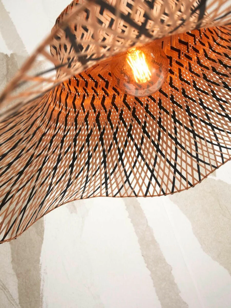 B-Ware GOOD & MOJO Hängelampe Pendelleuchte Lampe Ibiza Ø 65 cm schwarz natur