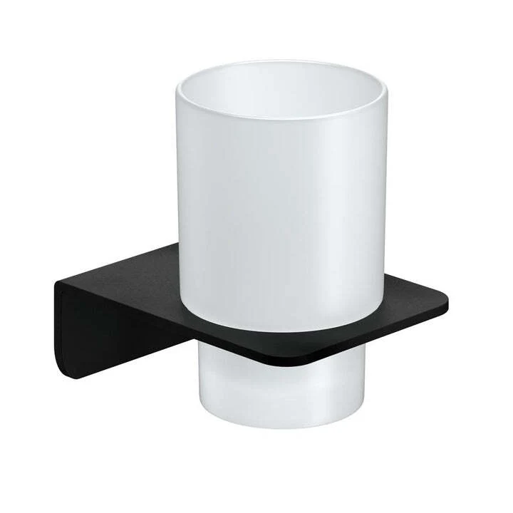 B-Ware Weissenstein Zahnputzbecherhalter Becher Glas Halter Schwarz Kleben Montage