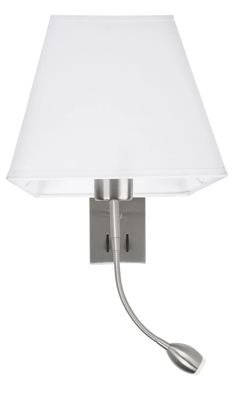 B-Ware Nova Luce Wandleuchte Wandlampe VALENCIA LED E27 Chrom Warmweiß mit Leselampe 3W