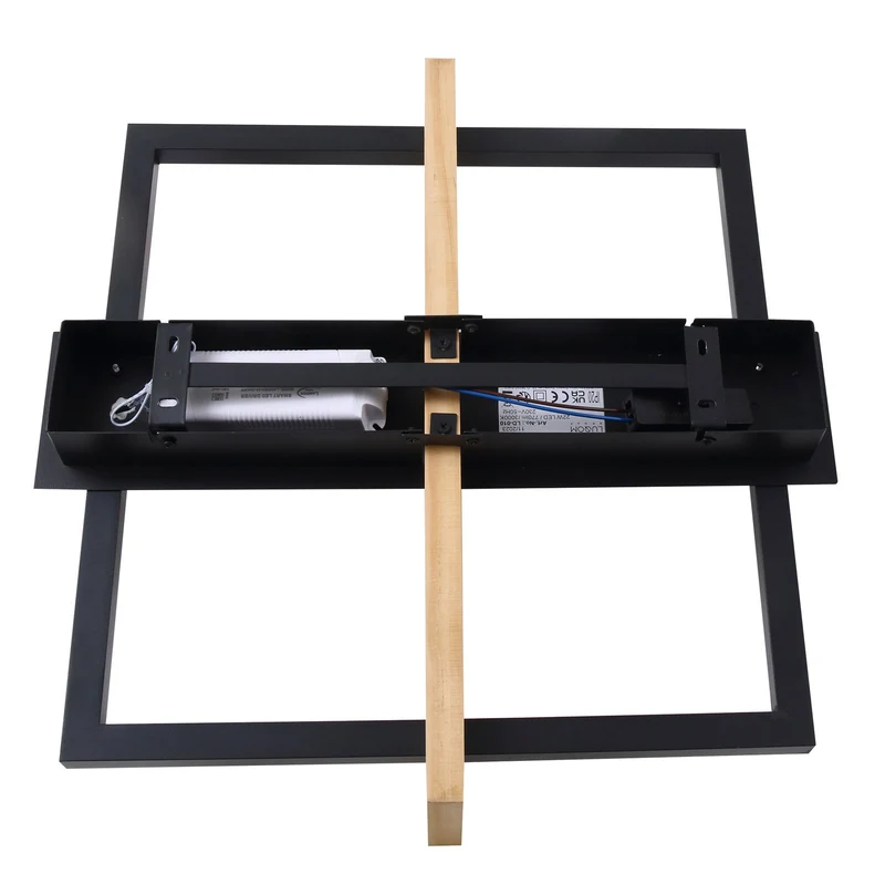 B-Ware Lindby Deckenleuchte Lampe LED schwarz Holz Aluminium Kunststoff Holamu 46cm363