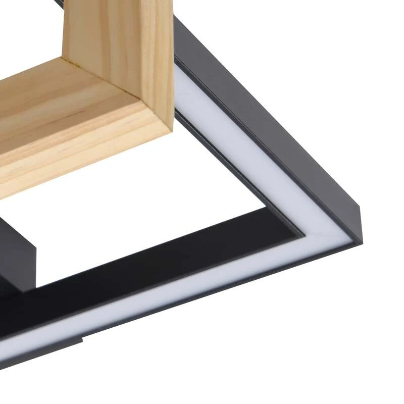 B-Ware Lindby Deckenleuchte Lampe LED schwarz Holz Aluminium Kunststoff Holamu 46cm363