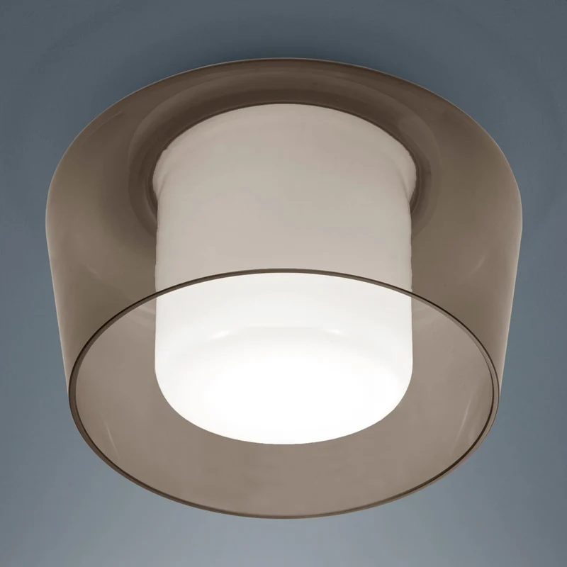 B-Ware Helestra Deckenleuchte Lampe Glas Metall Canio amber E27 LED Leuchte 26cm IP30