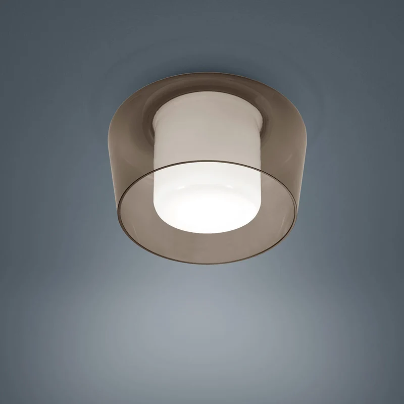 B-Ware Helestra Deckenleuchte Lampe Glas Metall Canio amber E27 LED Leuchte 26cm IP30