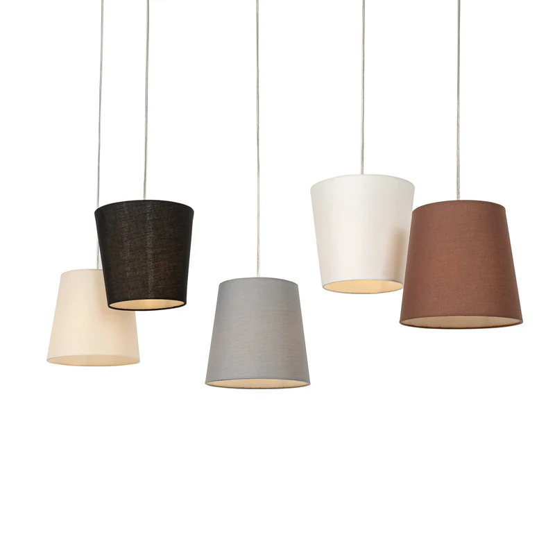 B-Ware Lucande Hängeleuchte Pendellampe Thamila Stoffschirme multicolour 5-flg E27 LED