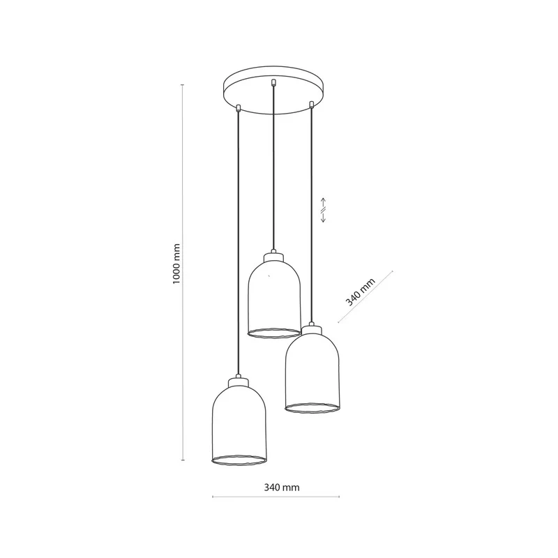 B-Ware Glas-Hängeleuchte Satipo dreiflammig transparent Hängelampe Lampe Leuchte E27