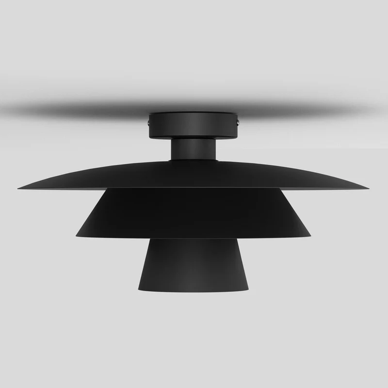 B-Ware Deckenleuchte Plato Lampe schwarz Stahl Ø 38 cm E27 LED Deckelampe Leuchte innen