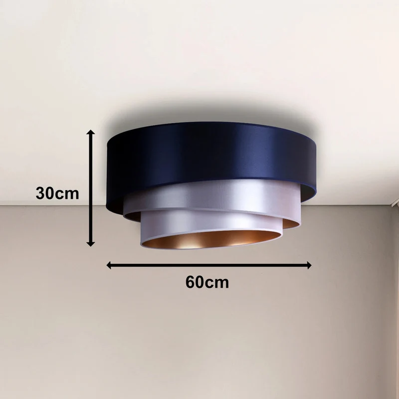 B-Ware Euluna Deckenleuchte Lampe Trio Ø60cm LED Beleuchtung navy/silber/weiß/gold