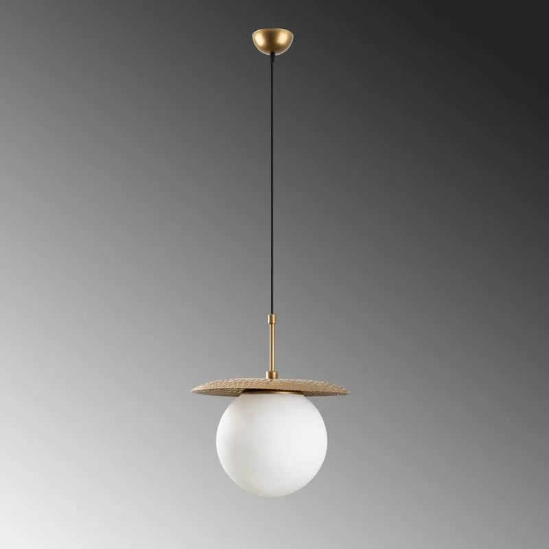 B-Ware Anemon Hängeleuchte Pendelleuchte Glas gold E27 Glasleuchte Deckenleuchte