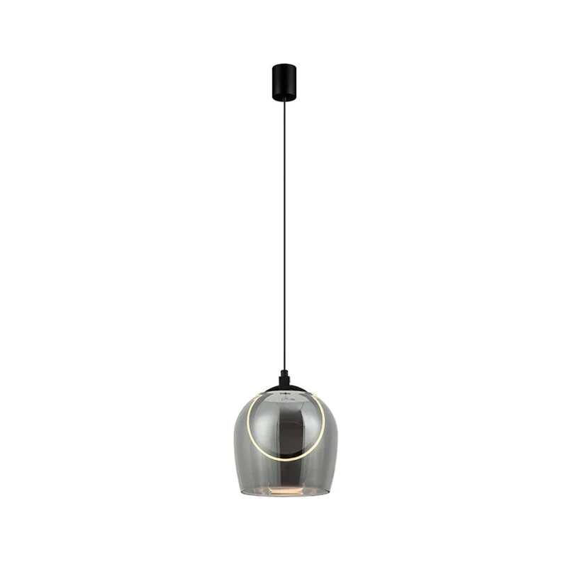 B-Ware Zambelis Hängeleuchte Pendelleuchte LED Glas rauchgrau 1 flammig 23078 20 cm