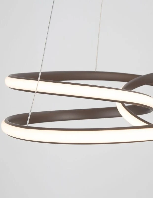 B-Ware Nova Luce Pendelleuchte Hängeleuchte MENTON LED Kaffeebraun Warmweiß dimmbar