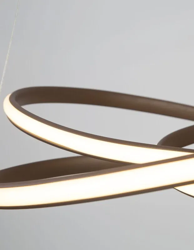 B-Ware Nova Luce Pendelleuchte Hängeleuchte MENTON LED Kaffeebraun Warmweiß dimmbar
