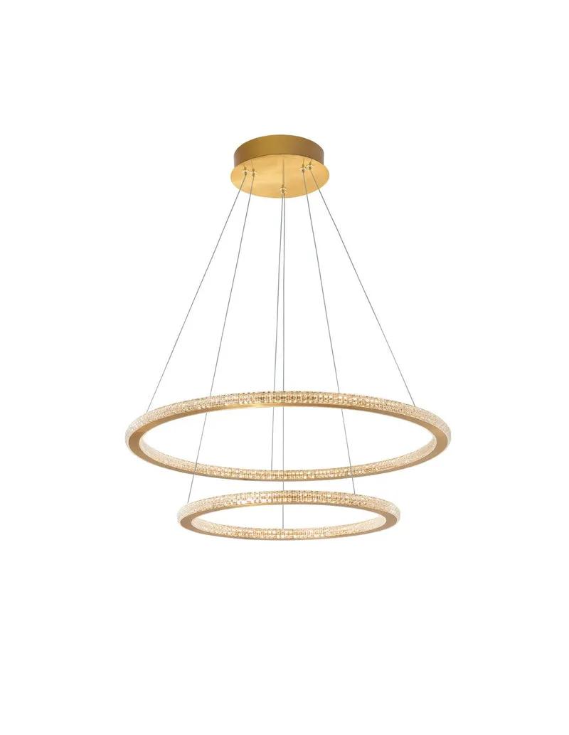 B-Ware Nova Luce Pendelleuchte Hängeleuchte CILION LED Messing Warmweiß dimmbar 60 cm